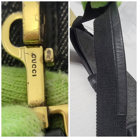 Authentic GUCCI DENIMJACKIE SHOULDER BAG BLACK/DARK GREY - Picture 7 of 12